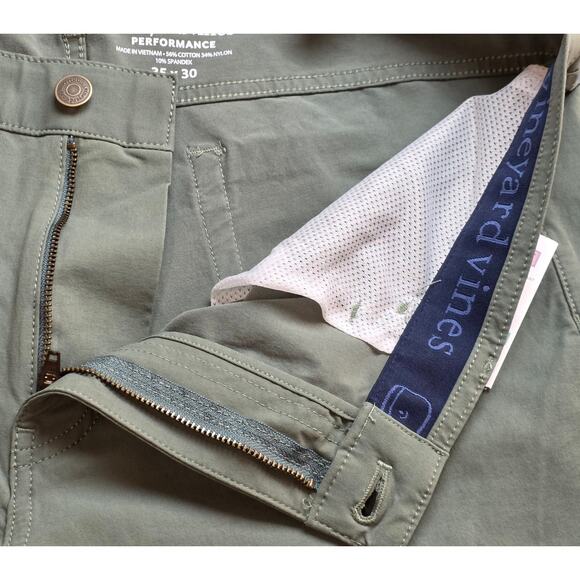 Vineyard Vines Performance Golf Pants Mens 35x30 Surplus Green Stretch 5 Pocket - Picture 5 of 8